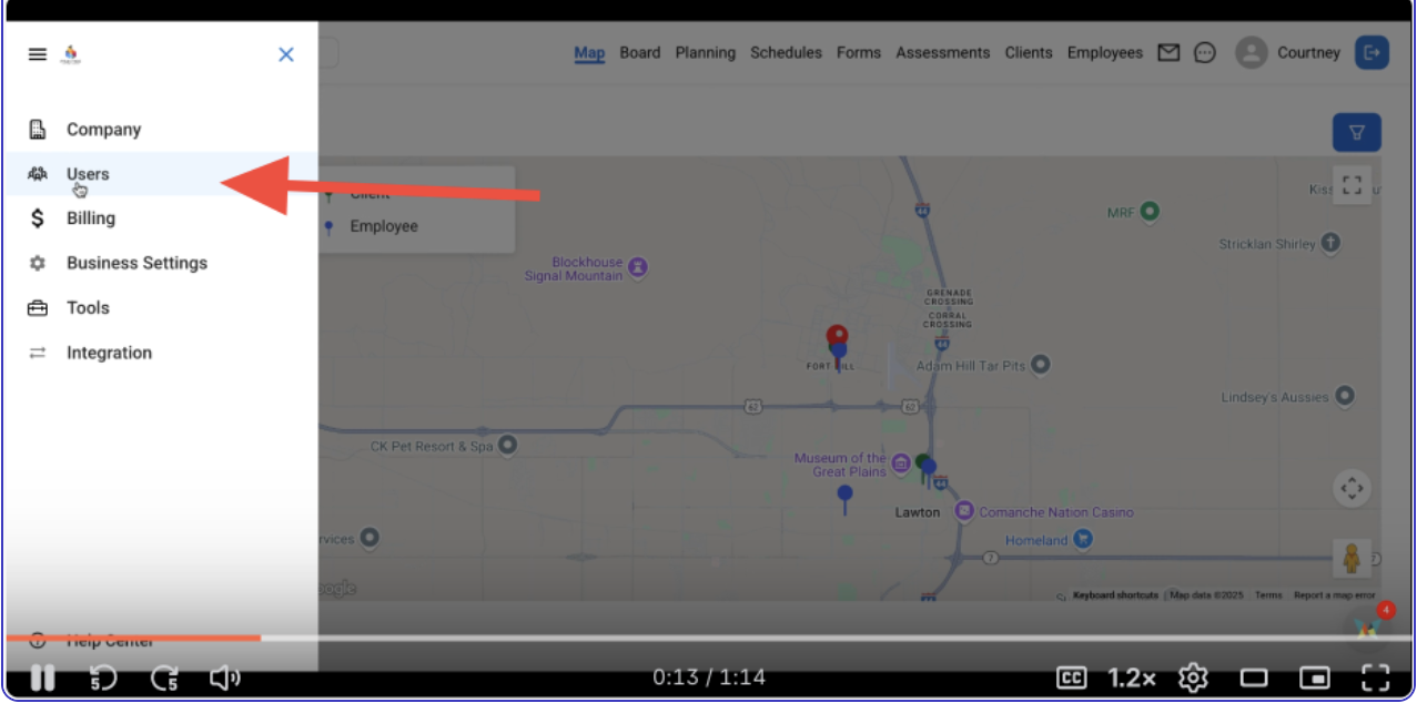 Step 1: Navigate to Users from the Pancake stack 